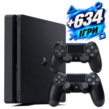 Sony PlayStation 4 Slim 500GB + PS Plus Deluxe 12 мес., 2 геймпада (Б/У) 3126986328 фото