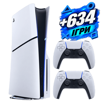 Sony PlayStation 5 Slim Blu-Ray Edition + PS Plus Deluxe 12 міс., 2 геймпади (Б/У) 3132256157 фото
